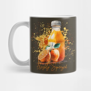 Watercolor Orange Juice Freshly Squeezed Mug